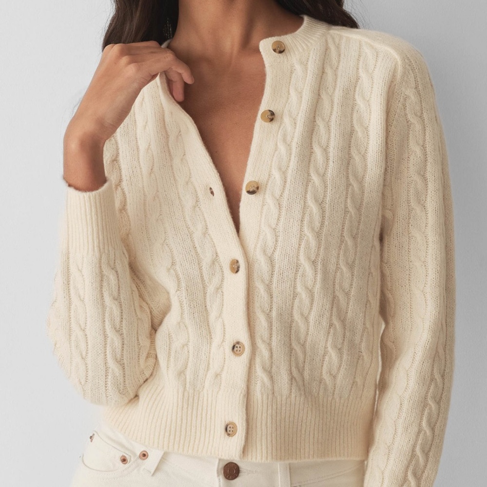 NWT Doen Penrose Cardigan in Sea Salt